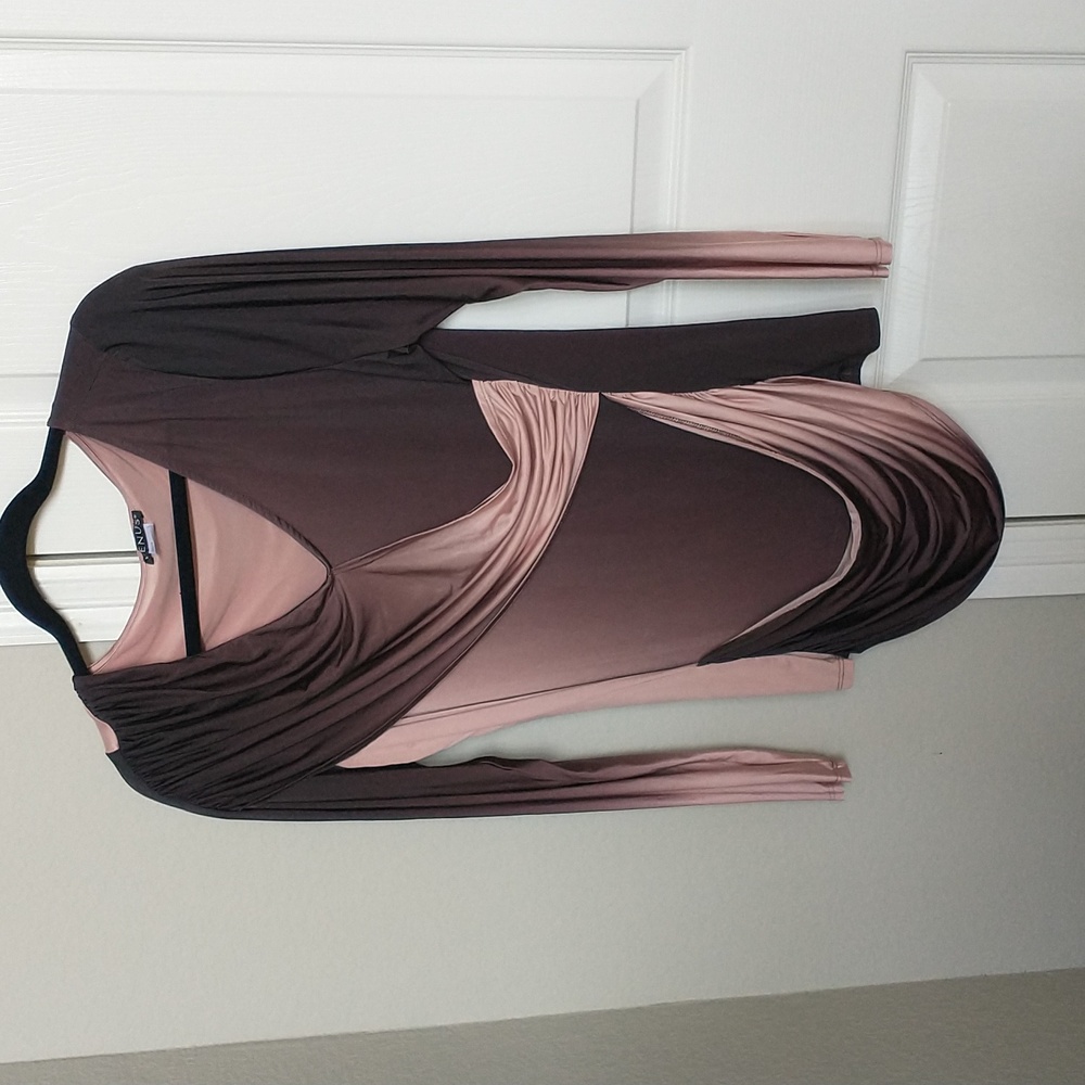 Venus beautiful criss cross soft stretchy long sleeve shirt